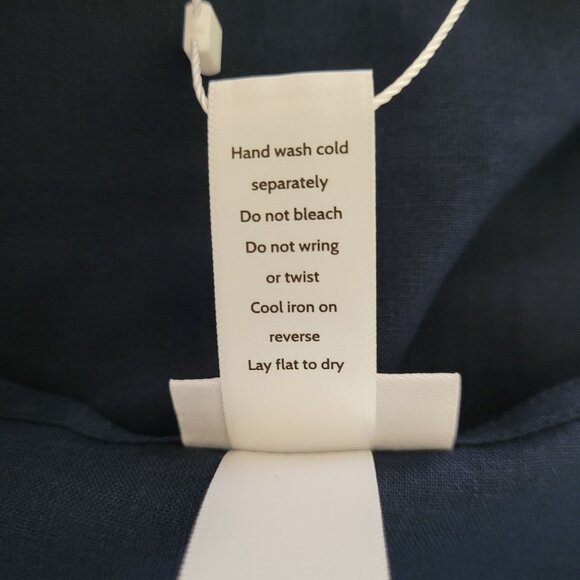 Andie Swim The Wrap Dress Size S Midnight Blue Linen Blend Sleeveless NWT - Picture 8 of 8